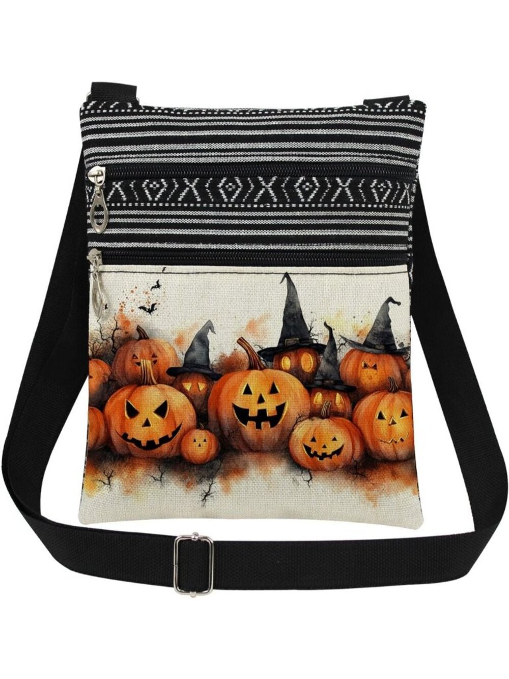 Women's Pumpkins Halloween Pumpkin Witch Ghost Skull Purse Crossbody Handbag Bag